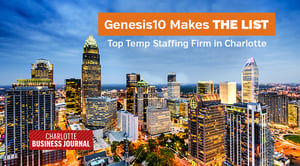 Genesis10 on Charlotte Business Journal Temp Staffing list