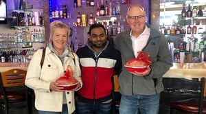 Meeting with Kelly Mueller Weber (left) and Joe Jens (right) of Genesis10’s Milwaukee team is Ravi Redlam (center), a Genesis10 Consultant. The Milwaukee team helped Ravi launch his tech consulting career.